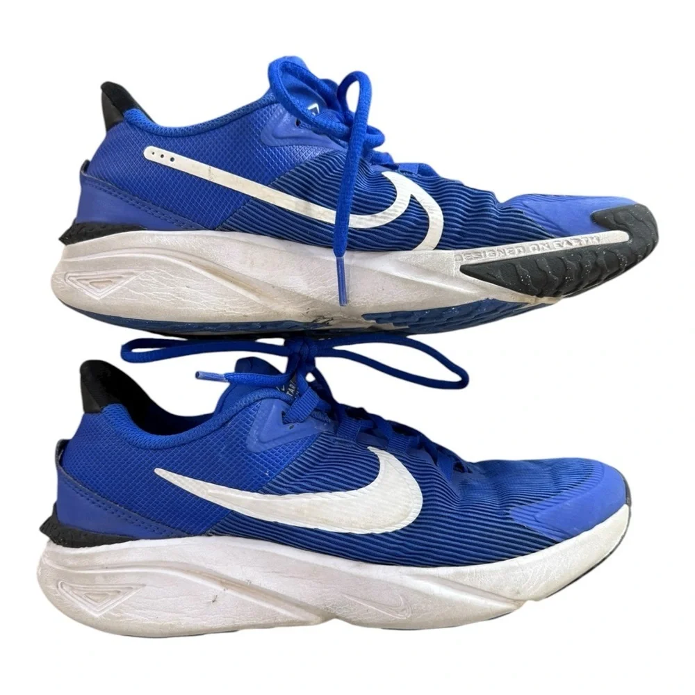SOLD Nike Kids Star Runner 4 Lace Up Running Shoes Sneakers Size 6 Blue White - Picture 6 of 10
